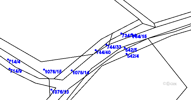 Parcela st. 744/40 v KÚ Onšovice u Čkyně, Katastrální mapa