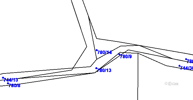 Parcela st. 780/14 v KÚ Onšovice u Čkyně, Katastrální mapa