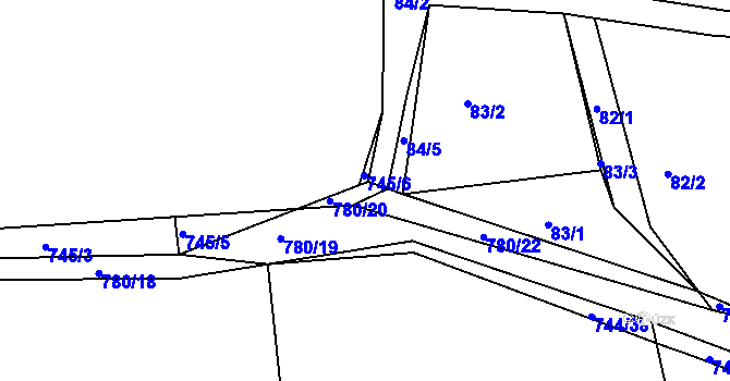 Parcela st. 780/21 v KÚ Onšovice u Čkyně, Katastrální mapa