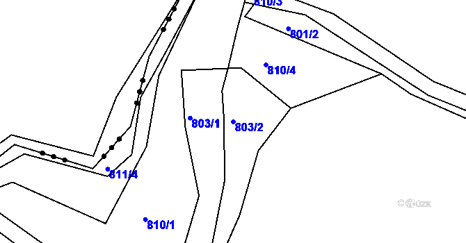 Parcela st. 803/2 v KÚ Onšovice u Čkyně, Katastrální mapa