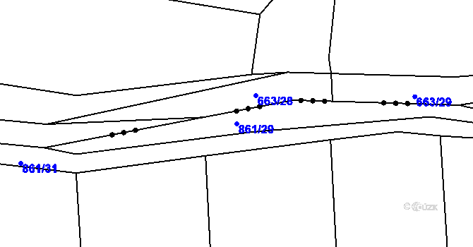 Parcela st. 861/29 v KÚ Onšovice u Čkyně, Katastrální mapa