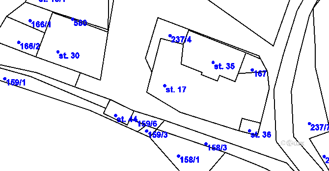 Parcela st. 17 v KÚ Předenice u Čkyně, Katastrální mapa