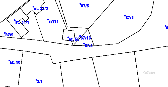 Parcela st. 87/4 v KÚ Předenice u Čkyně, Katastrální mapa