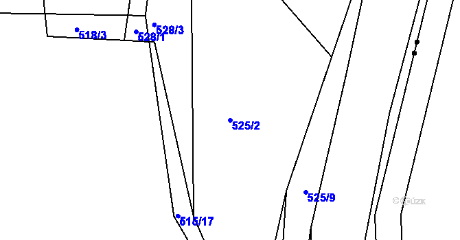 Parcela st. 525/2 v KÚ Předenice u Čkyně, Katastrální mapa