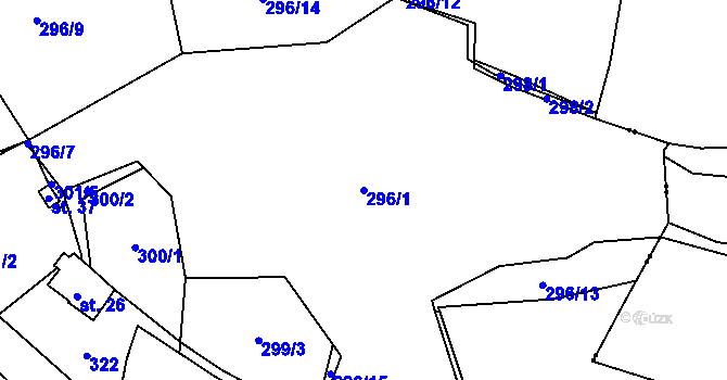 Parcela st. 296/1 v KÚ Předenice u Čkyně, Katastrální mapa
