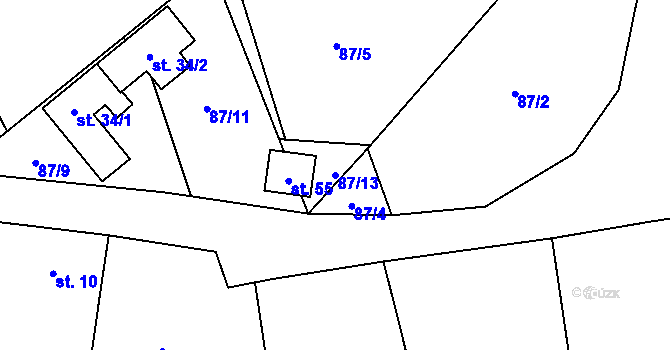 Parcela st. 87/13 v KÚ Předenice u Čkyně, Katastrální mapa
