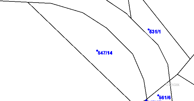 Parcela st. 547/14 v KÚ Předenice u Čkyně, Katastrální mapa