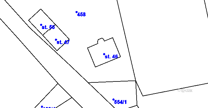 Parcela st. 46 v KÚ Předenice u Čkyně, Katastrální mapa