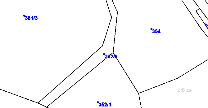 Parcela st. 332/2 v KÚ Spůle u Čkyně, Katastrální mapa