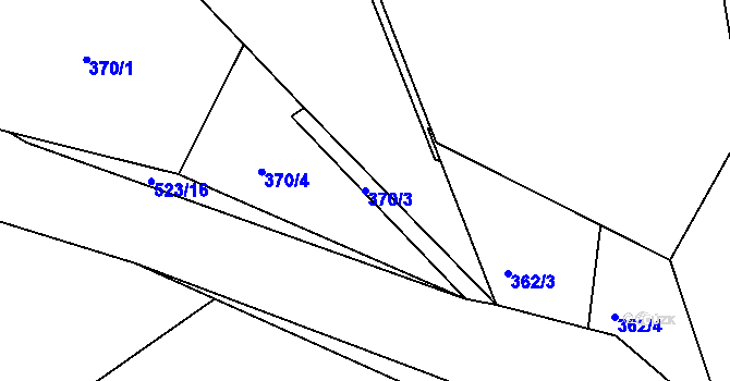 Parcela st. 370/3 v KÚ Spůle u Čkyně, Katastrální mapa