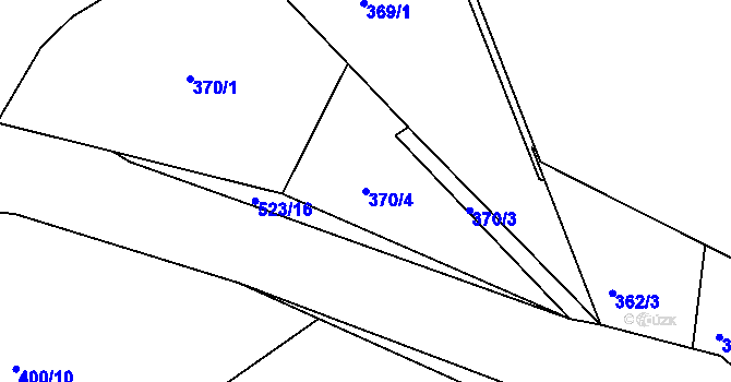 Parcela st. 370/4 v KÚ Spůle u Čkyně, Katastrální mapa
