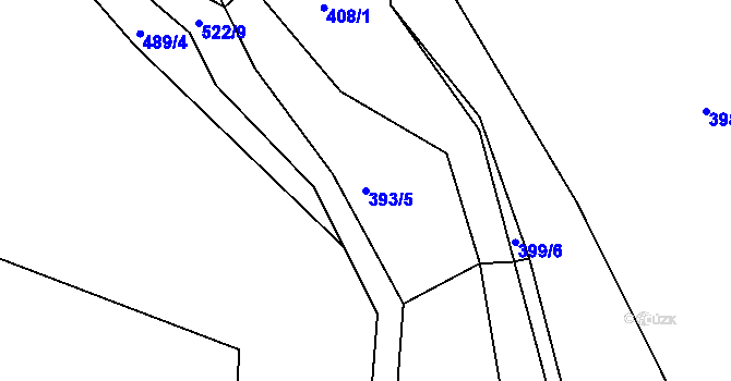 Parcela st. 393/5 v KÚ Spůle u Čkyně, Katastrální mapa