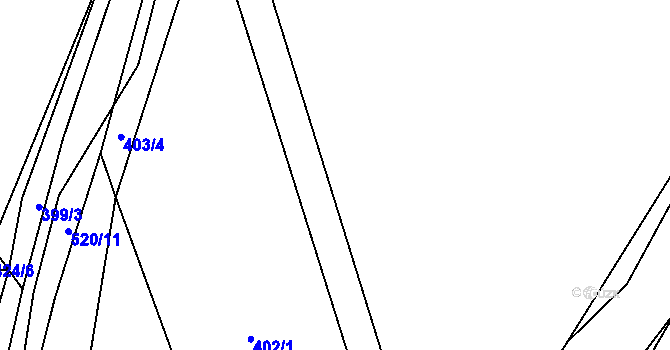 Parcela st. 402/3 v KÚ Spůle u Čkyně, Katastrální mapa