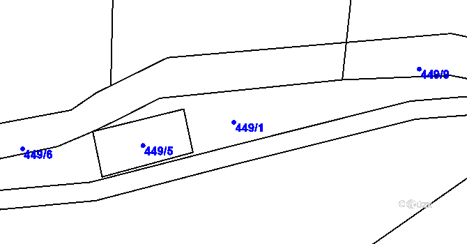 Parcela st. 449/1 v KÚ Spůle u Čkyně, Katastrální mapa