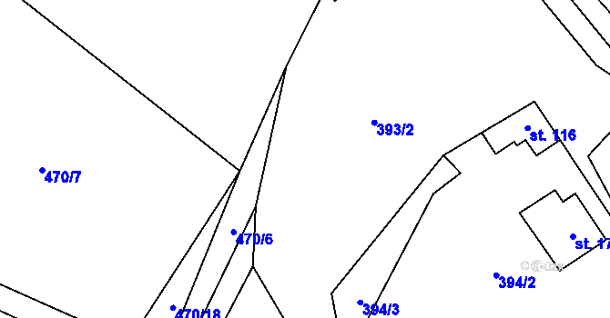 Parcela st. 522/3 v KÚ Spůle u Čkyně, Katastrální mapa