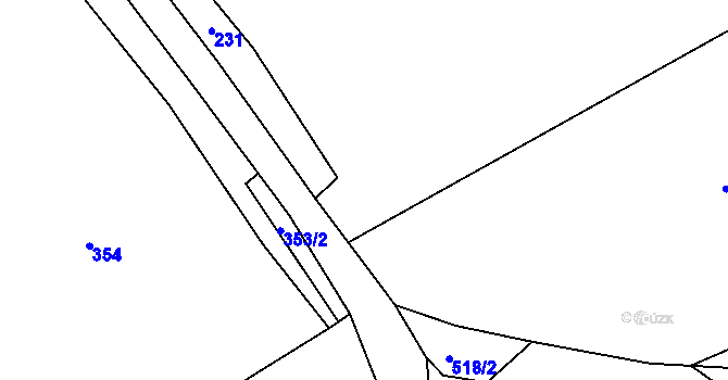 Parcela st. 232/2 v KÚ Spůle u Čkyně, Katastrální mapa