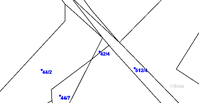 Parcela st. 42/4 v KÚ Spůle u Čkyně, Katastrální mapa