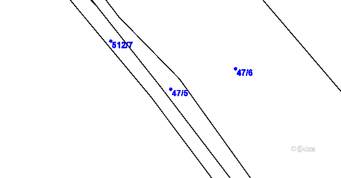 Parcela st. 47/5 v KÚ Spůle u Čkyně, Katastrální mapa