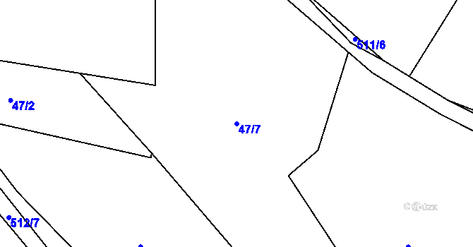 Parcela st. 47/7 v KÚ Spůle u Čkyně, Katastrální mapa