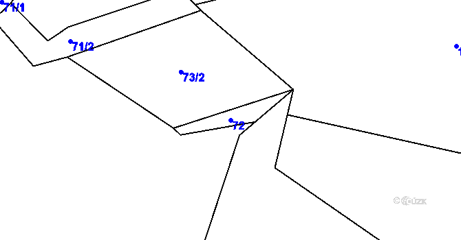 Parcela st. 72 v KÚ Spůle u Čkyně, Katastrální mapa