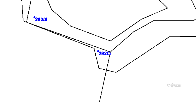Parcela st. 292/3 v KÚ Spůle u Čkyně, Katastrální mapa