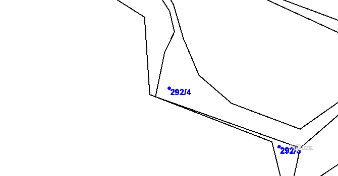 Parcela st. 292/4 v KÚ Spůle u Čkyně, Katastrální mapa