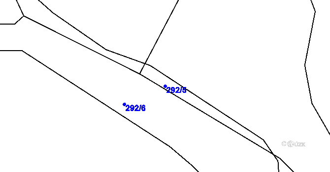 Parcela st. 292/5 v KÚ Spůle u Čkyně, Katastrální mapa