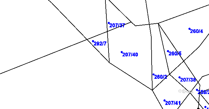 Parcela st. 292/8 v KÚ Spůle u Čkyně, Katastrální mapa