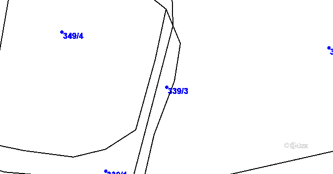 Parcela st. 339/3 v KÚ Spůle u Čkyně, Katastrální mapa