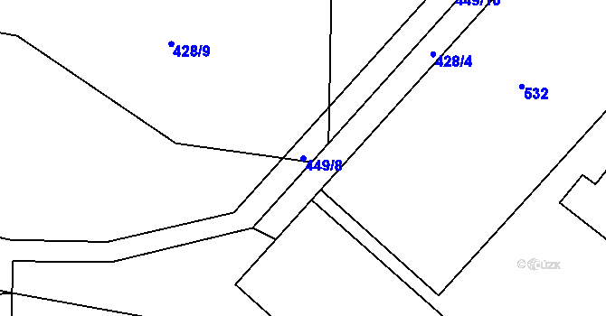 Parcela st. 449/8 v KÚ Spůle u Čkyně, Katastrální mapa