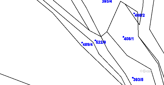 Parcela st. 489/4 v KÚ Spůle u Čkyně, Katastrální mapa