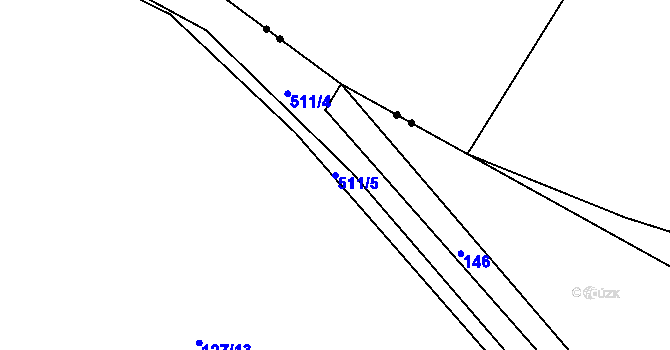 Parcela st. 511/5 v KÚ Spůle u Čkyně, Katastrální mapa