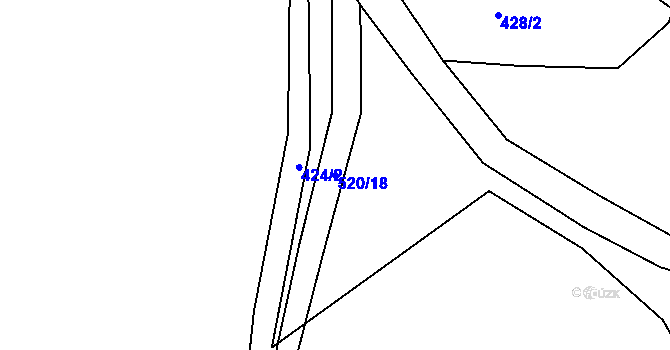 Parcela st. 520/18 v KÚ Spůle u Čkyně, Katastrální mapa