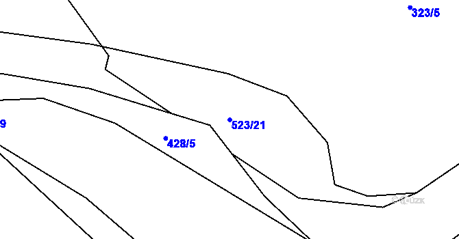 Parcela st. 523/21 v KÚ Spůle u Čkyně, Katastrální mapa