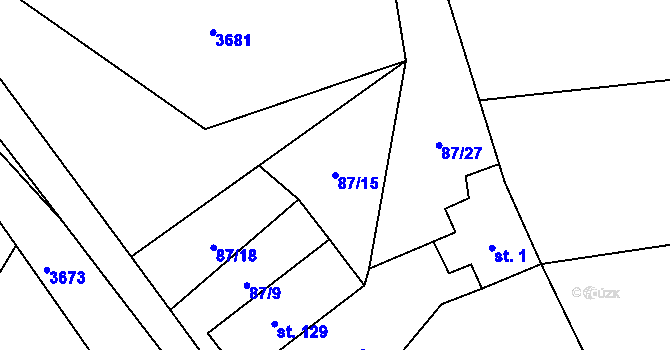 Parcela st. 87/15 v KÚ Člunek, Katastrální mapa