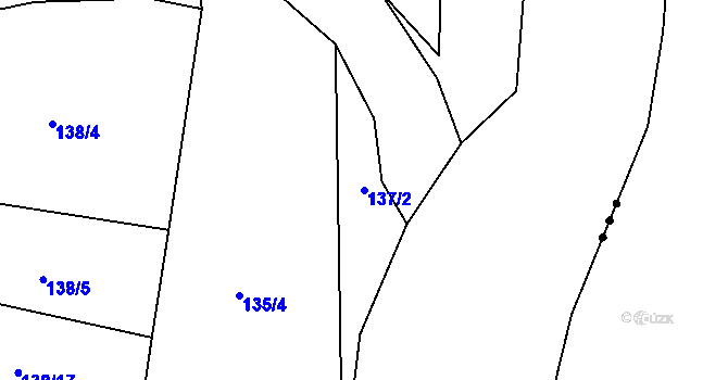 Parcela st. 137/2 v KÚ Čtyřkoly, Katastrální mapa