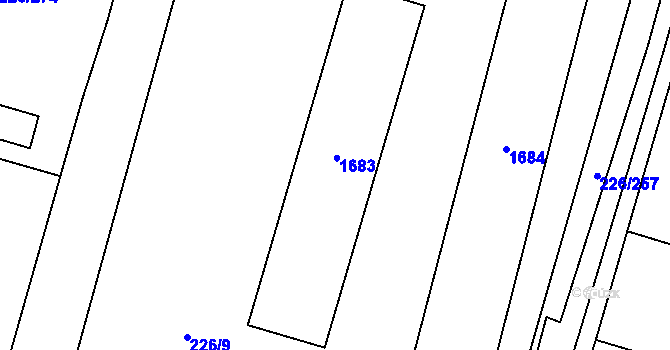 Parcela st. 812 v KÚ Lštění, Katastrální mapa