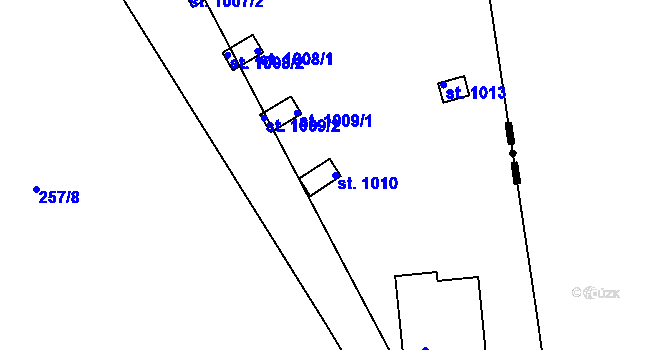 Parcela st. 1010 v KÚ Lštění, Katastrální mapa
