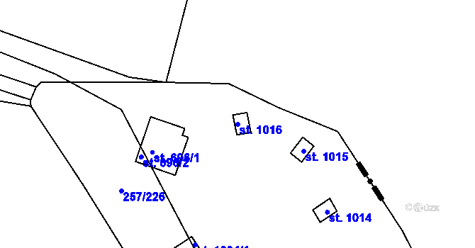 Parcela st. 1016 v KÚ Lštění, Katastrální mapa