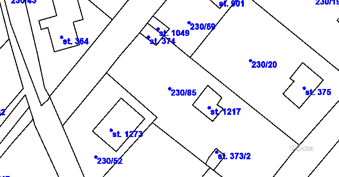 Parcela st. 230/85 v KÚ Lštění, Katastrální mapa