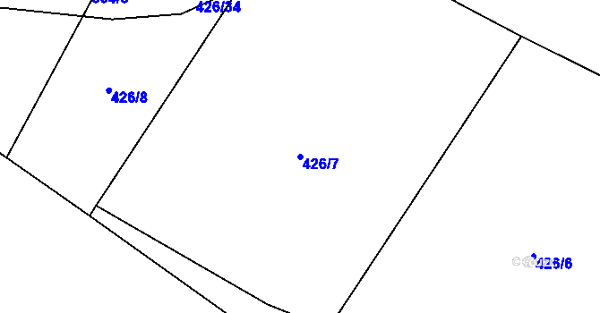 Parcela st. 426/7 v KÚ Lštění, Katastrální mapa