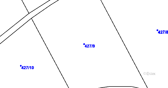 Parcela st. 427/9 v KÚ Lštění, Katastrální mapa