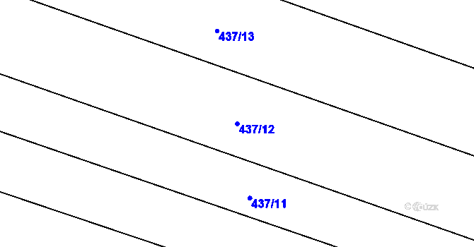 Parcela st. 437/12 v KÚ Lštění, Katastrální mapa