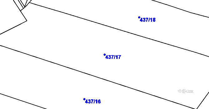 Parcela st. 437/17 v KÚ Lštění, Katastrální mapa