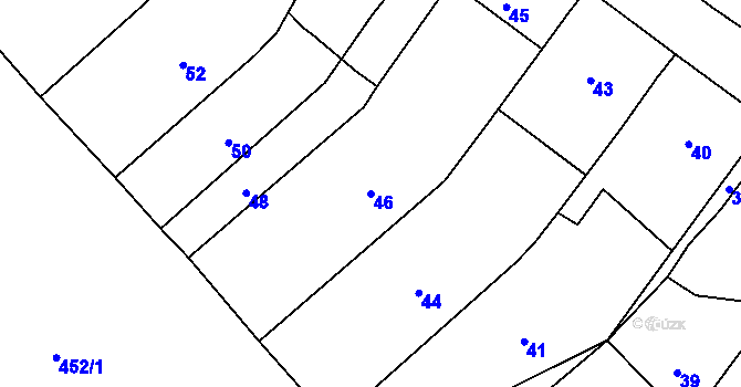 Parcela st. 46 v KÚ Čučice, Katastrální mapa