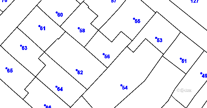 Parcela st. 56 v KÚ Čučice, Katastrální mapa