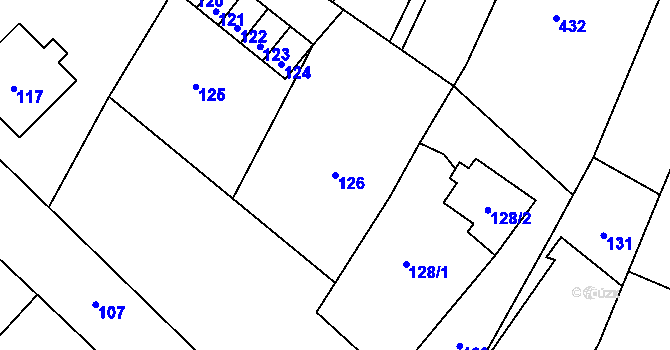 Parcela st. 126 v KÚ Čučice, Katastrální mapa