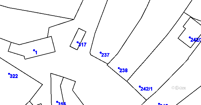 Parcela st. 237 v KÚ Čučice, Katastrální mapa