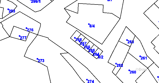 Parcela st. 267 v KÚ Čučice, Katastrální mapa