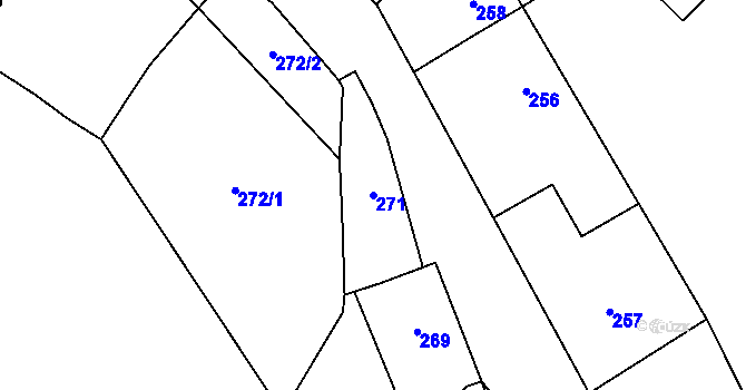 Parcela st. 271 v KÚ Čučice, Katastrální mapa